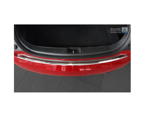 Stainless steel Rear bumper protector 'Deluxe' Tesla Model S 2012- Chrome / Red-Black Carbon, Image 3