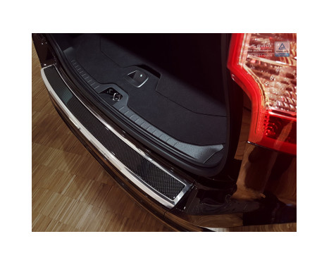 Stainless steel Rear bumper protector 'Deluxe' Volvo XC60 2013-2016 Chrome / Black Carbon