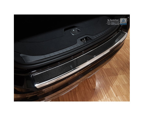 Stainless steel Rear bumper protector 'Deluxe' Volvo XC60 2013-2016 Chrome / Black Carbon, Image 2