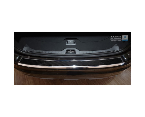 Stainless steel Rear bumper protector 'Deluxe' Volvo XC60 2013-2016 Chrome / Black Carbon, Image 3