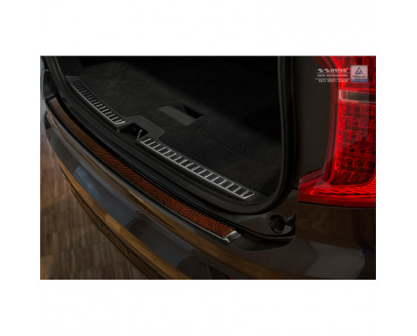 Stainless steel Rear bumper protector 'Deluxe' Volvo XC90 2015- Black / Red-Black Carbon