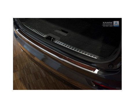 Stainless steel Rear bumper protector 'Deluxe' Volvo XC90 2015- Chrome / Red-Black Carbon, Image 2