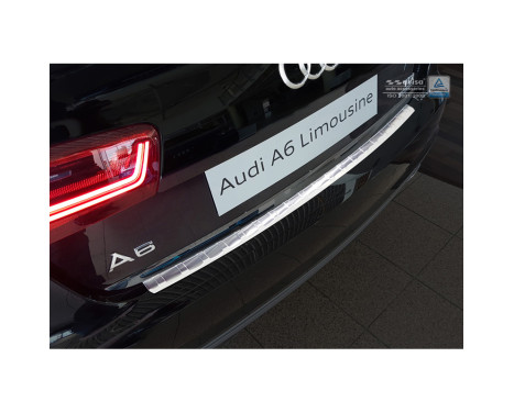 Stainless steel Rear bumper protector Audi A6 Sedan Facelift 2015-2018 'Ribs', Image 2