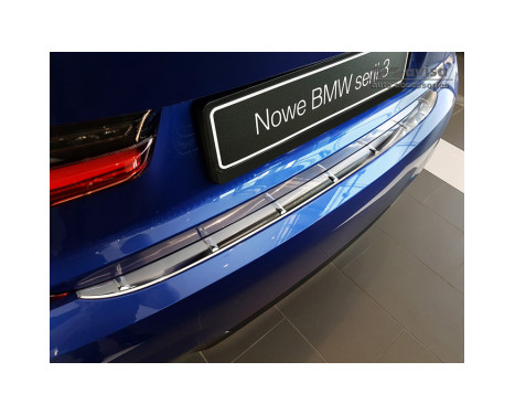 Stainless steel rear bumper protector BMW 3-Series G20 Sedan M-Package 2019- 'Ribs', Image 2
