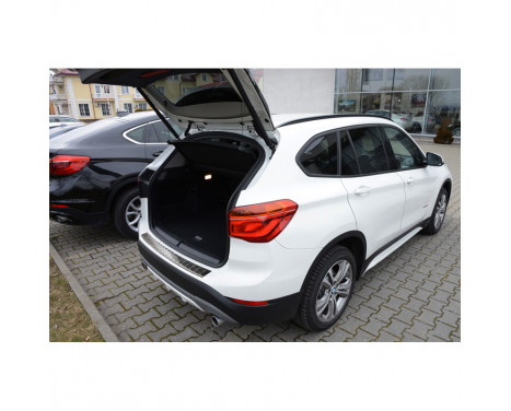 Stainless steel rear bumper protector BMW X1 F48 2015- 'Ribs', Image 2