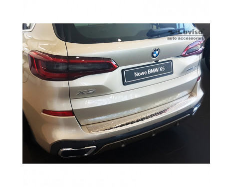 Stainless steel rear bumper protector BMW X5 (G05) M-Package 2018- 'Ribs'