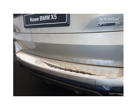 Stainless steel rear bumper protector BMW X5 (G05) M-Package 2018- 'Ribs', Image 2