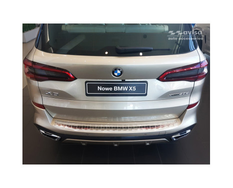 Stainless steel rear bumper protector BMW X5 (G05) M-Package 2018- 'Ribs', Image 3