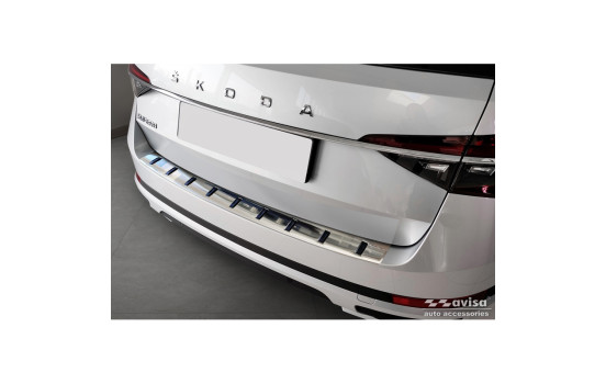 Stainless steel rear bumper protector for Skoda Superb III Combi 2015-2023 incl Scout