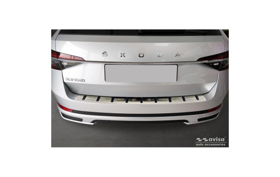 Stainless steel rear bumper protector for Skoda Superb III Combi 2015-2023 incl Scout, Image 2