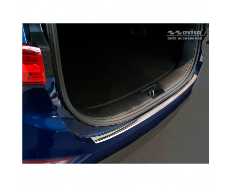 Stainless steel Rear bumper protector Hyundai Santa Fe IV 2018 - 'Ribs'