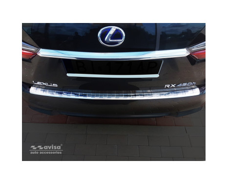 Stainless steel rear bumper protector Lexus RX 2015- 'Ribs', Image 3