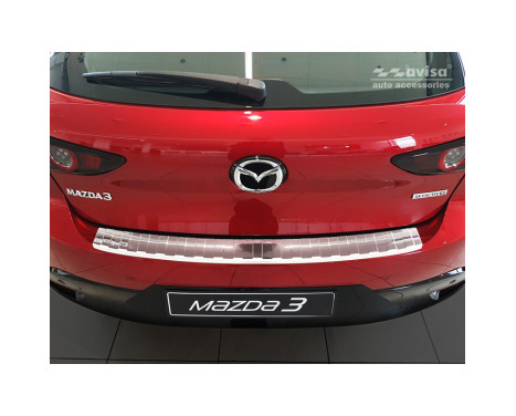 Stainless steel rear bumper protector Mazda 3 HB 5-door 2019- 'Ribs', Image 2