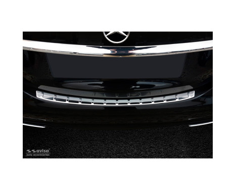 Stainless steel rear bumper protector Mercedes E-Class W213 Sedan 2016- 'Ribs', Image 2