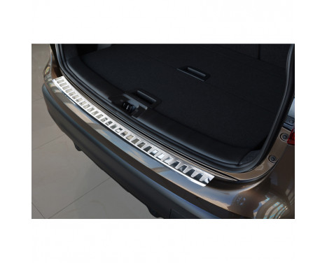 Stainless steel rear bumper protector Nissan Qashqai II 2014- 'Ribs'