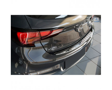 Stainless steel Rear bumper protector Opel Astra K HB 5-door 2015- 'Ribs'