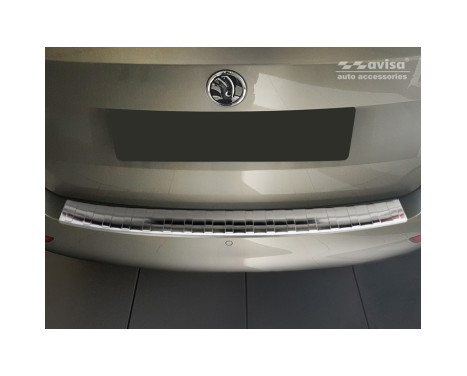 Stainless steel Rear bumper protector Skoda Fabia III Combi Facelift 2018- 'Ribs', Image 3
