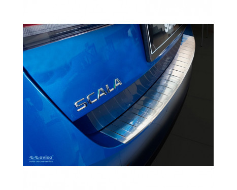 Stainless steel rear bumper protector Skoda Scala 2019- 'Ribs'