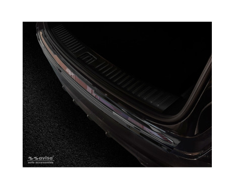 Stainless steel rear bumper protector suitable for 'Deluxe' Porsche Cayenne III 2017- 'Performance' Blac