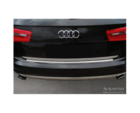 Stainless steel rear bumper protector suitable for Audi A6 Allroad 2011-2018 'Ribs', Image 3