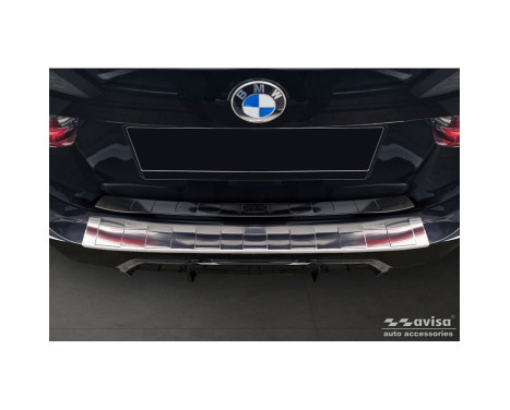 Stainless Steel Rear Bumper Protector suitable for BMW 3 Series Touring (G21) Facelift 2022 - with M-Package 'Ribs&#