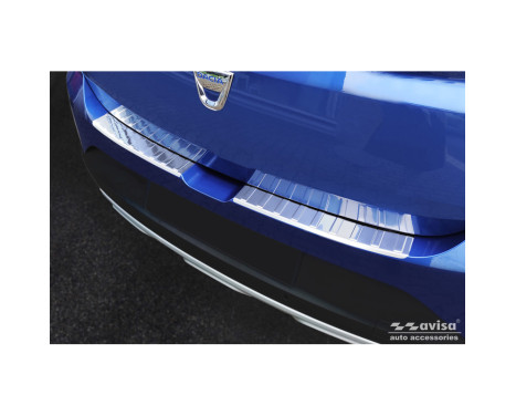 Stainless steel rear bumper protector suitable for Dacia Sandero III 2020- incl. Stepway 'Ribs' (2-piece)