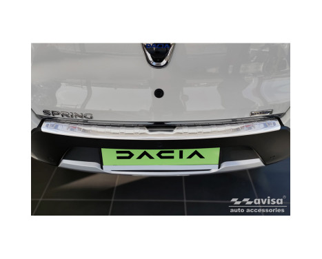 Stainless steel rear bumper protector suitable for Dacia Spring 2020- 'Ribs', Image 3