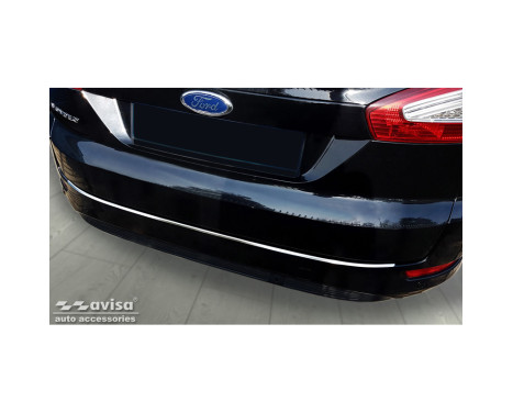 Stainless Steel Rear Bumper Protector suitable for Ford Mondeo Wagon FL 2010-2014 'Ribs', Image 4