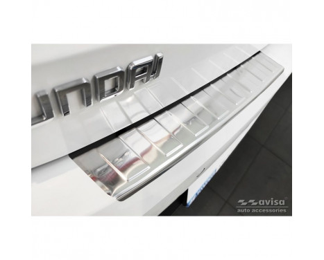 Stainless steel rear bumper protector suitable for Hyundai i20 III 5 doors 2020- 'Ribs', Image 5