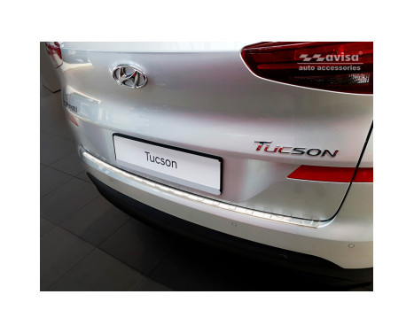 Stainless steel rear bumper protector suitable for Hyundai Tucson FL 2018-Ã‚Â 'Ribs', Image 4
