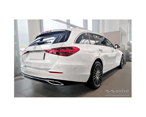 Stainless Steel Rear Bumper Protector suitable for Mercedes C-Class W206 Kombi 2021- 'Ribs', Image 4