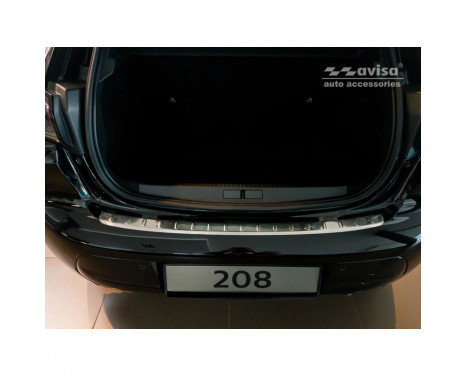Stainless steel rear bumper protector suitable for Peugeot 208 II HB 5-door 2019- 'Ribs'