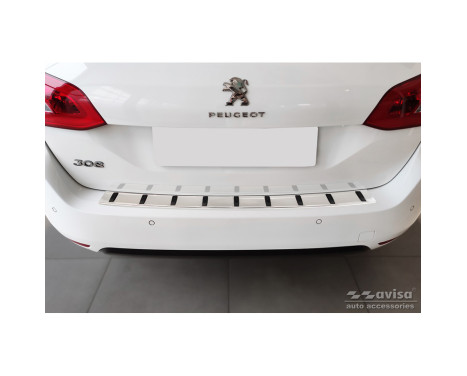 Stainless Steel Rear Bumper Protector suitable for Peugeot 308 SW II 2013-2017 & Facelift 2017-2021 'STRONG EDIT, Image 2