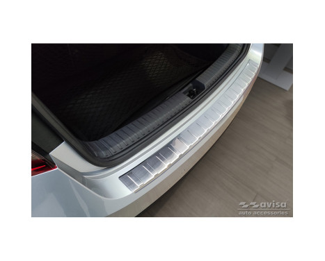 Stainless Steel Rear Bumper Protector suitable for Skoda Fabia IV Hatchback 2021- 'Ribs', Image 3