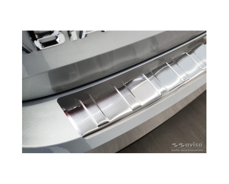Stainless Steel Rear Bumper Protector suitable for Skoda Fabia IV Hatchback 2021- 'Ribs', Image 4
