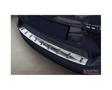 Stainless Steel Rear Bumper Protector suitable for Skoda Octavia III Combi Facelift 2017-2020 'STRONG EDITION'