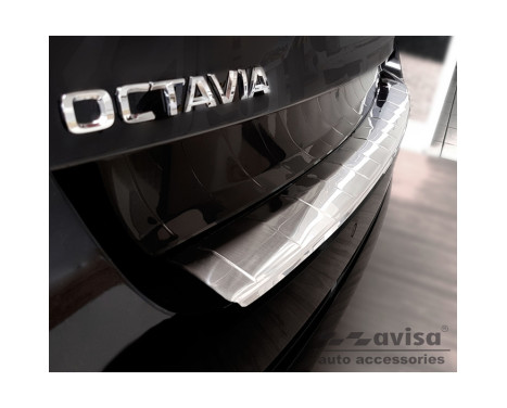Stainless steel rear bumper protector suitable for Skoda Octavia IV Kombi 2020- 'Ribs', Image 4