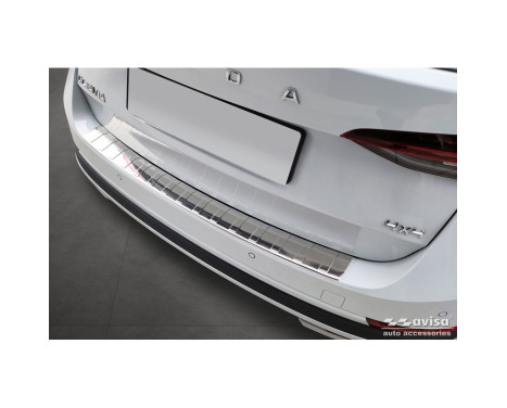 Stainless steel rear bumper protector suitable for Skoda Octavia Scout (NX5) 2020 - 'Ribs'