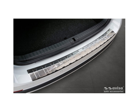 Stainless steel rear bumper protector suitable for Skoda Octavia Scout (NX5) 2020 - 'Ribs', Image 4