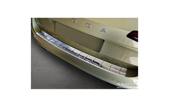 Stainless steel rear bumper protector suitable for Skoda Superb IV Combi 2023 - 'Ribs'