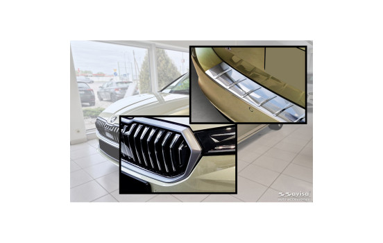 Stainless steel rear bumper protector suitable for Skoda Superb IV Combi 2023 - 'Ribs', Image 5