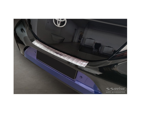 Stainless steel rear bumper protector suitable for Toyota Aygo X 2022- 'Ribs'