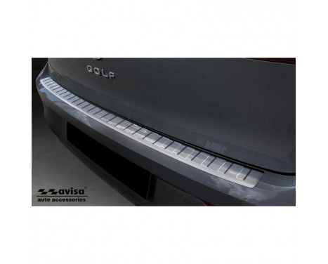 Stainless steel rear bumper protector suitable for Volkswagen Golf VIII HB 5-door 2020- 'Ribs'