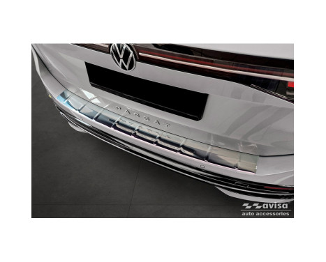 Stainless steel rear bumper protector suitable for Volkswagen Passat Variant (CJ5) 2023- 'Ribs'