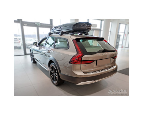 Stainless steel rear bumper protector suitable for Volvo V90 II 2016- (incl. Cross Country) 'STRONG EDITION', Image 6