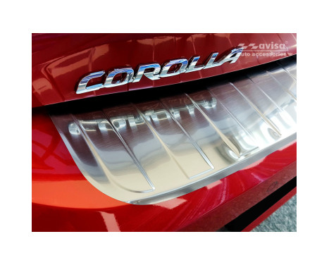 Stainless steel Rear bumper protector Toyota Corolla XII HB 2019- 'Ribs', Image 4
