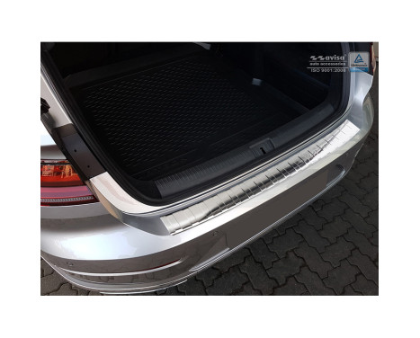 Stainless steel Rear bumper protector Volkswagen Arteon 2017- 'Ribs', Image 2