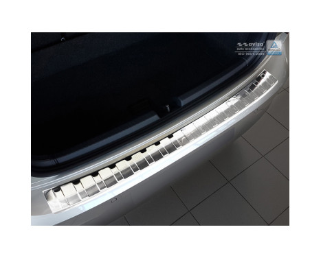 Stainless steel Rear bumper protector Volkswagen Polo VI 5-door 2017- 'Ribs', Image 2