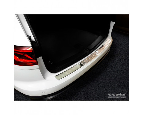 Stainless steel rear bumper protector Volkswagen Touareg III (CR7) 2018- 'Ribs'