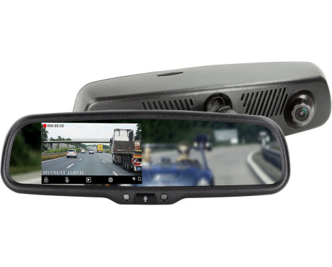 4.3 inch mirror monitor incl. Full HD dashcam + DVR function